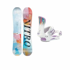 pacchetto snowboard Nitro Lectra Abstract 2026 + attacco Nitro Cosmic S/M